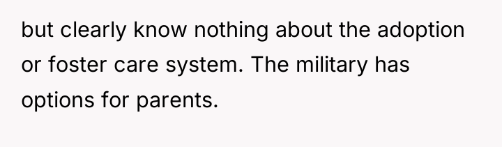 but clearly know nothing about the adoption or foster care...