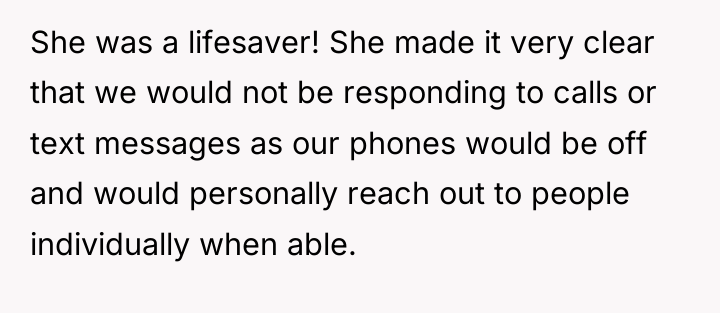 She was a lifesaver! She made it very clear that...