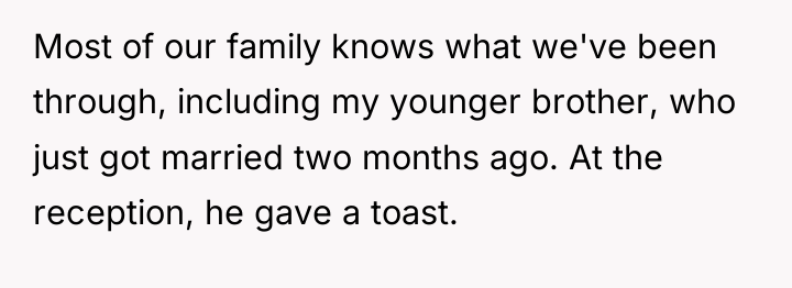 Most of our family knows what we've been through, including...
