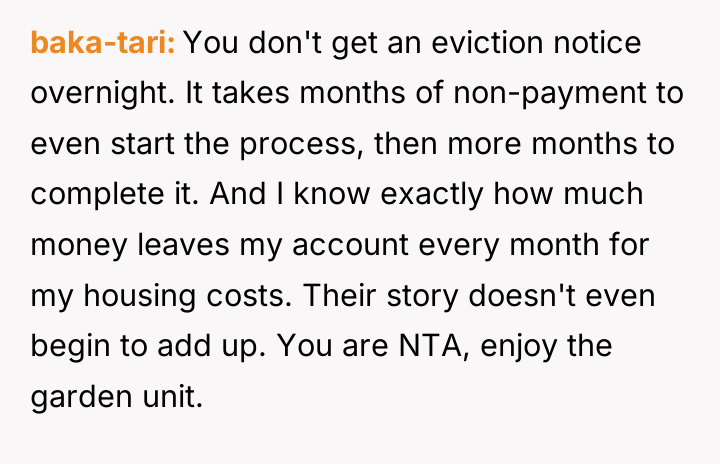 baka-tari You don't get an eviction notice overnight. It takes...