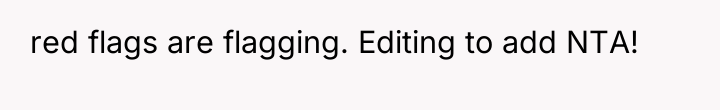 red flags are flagging. Editing to add NTA!
