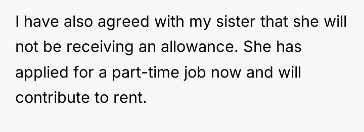 I have also agreed with my sister that she will...