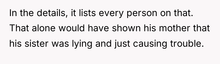 In the details, it lists every person on that. That...