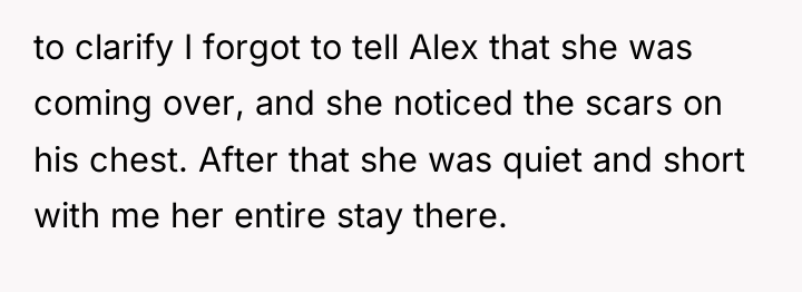 to clarify I forgot to tell Alex that she was...