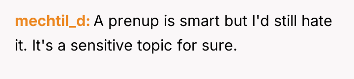 mechtil_d A prenup is smart but I'd still hate it....