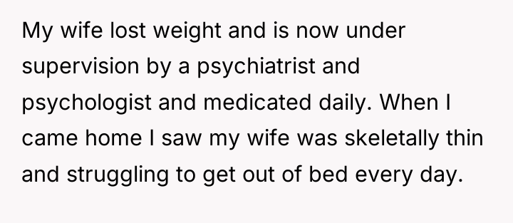 My wife lost weight and is now under supervision by...
