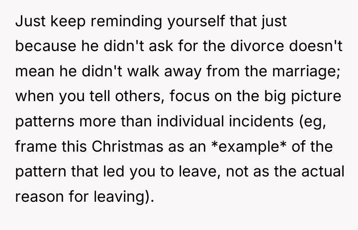 Just keep reminding yourself that just because he didn't ask...