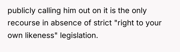 publicly calling him out on it is the only recourse...
