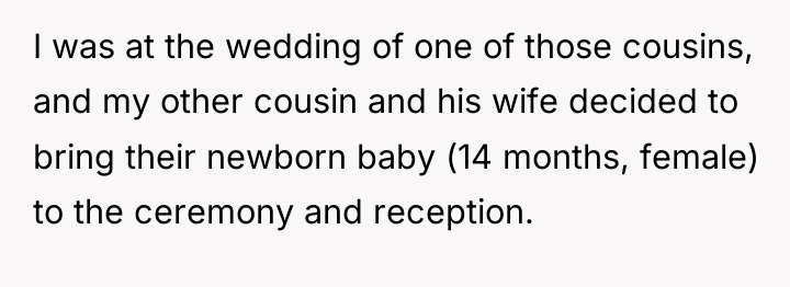 I was at the wedding of one of those cousins,...