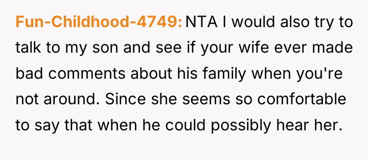 Fun-Childhood-4749 NTA I would also try to talk to my...