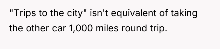 "Trips to the city" isn't equivalent of taking the other...