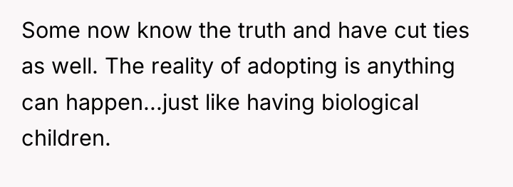 Some now know the truth and have cut ties as...