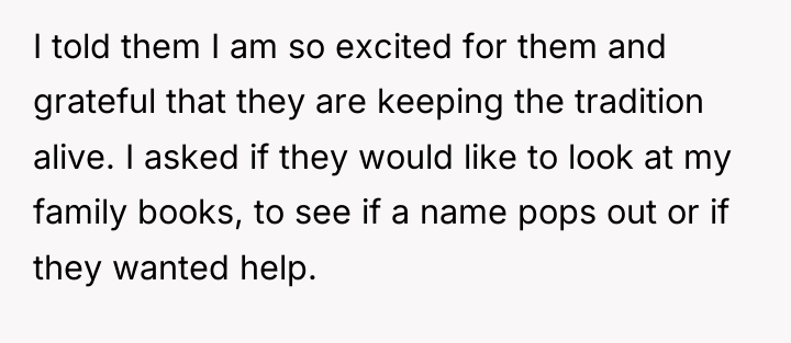 I told them I am so excited for them and...