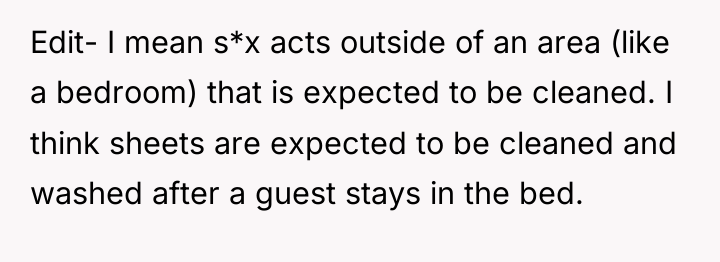 Edit- I mean s*x acts outside of an area (like...