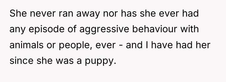 She never ran away nor has she ever had any...