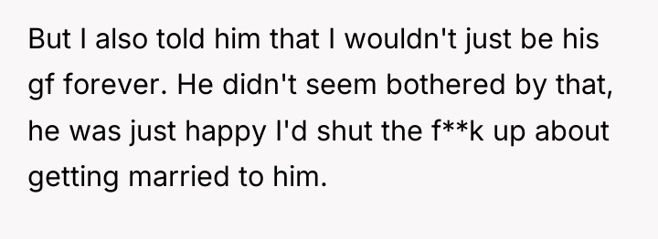 But I also told him that I wouldn't just be...