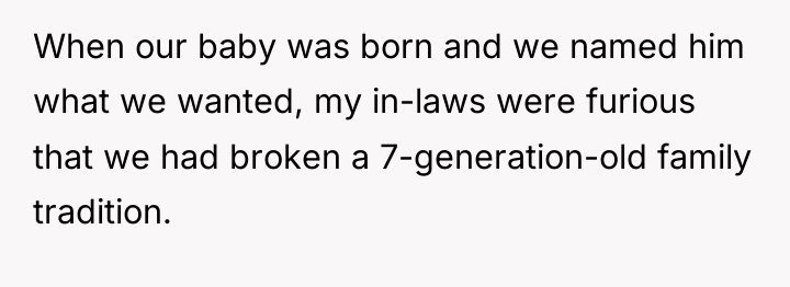 When our baby was born and we named him what...