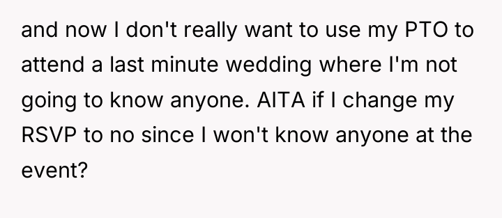 and now I don't really want to use my PTO...