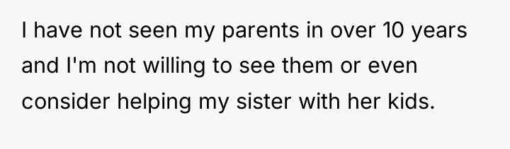 I have not seen my parents in over 10 years...