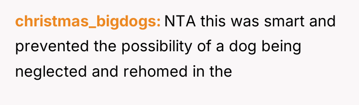 christmas_bigdogs NTA this was smart and prevented the possibility of...