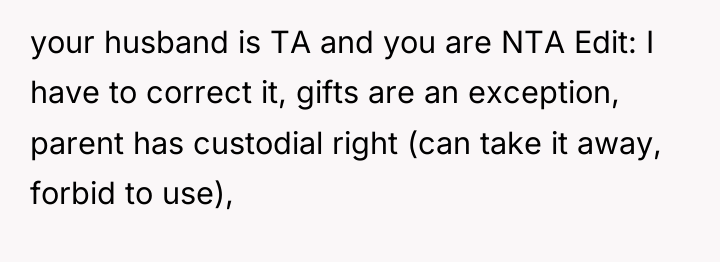 your husband is TA and you are NTA Edit: I...