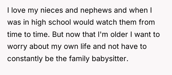 I love my nieces and nephews and when I was...
