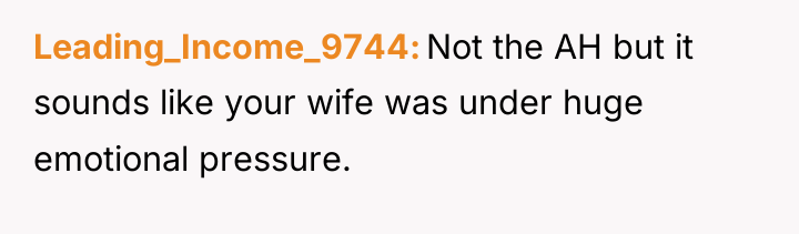 Leading_Income_9744 Not the AH but it sounds like your wife...