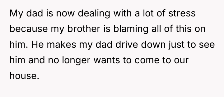 My dad is now dealing with a lot of stress...