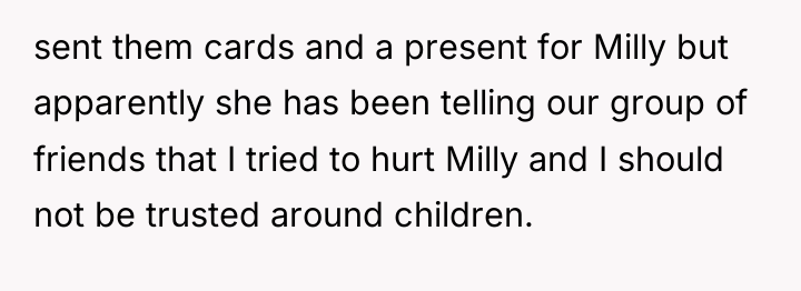 sent them cards and a present for Milly but apparently...