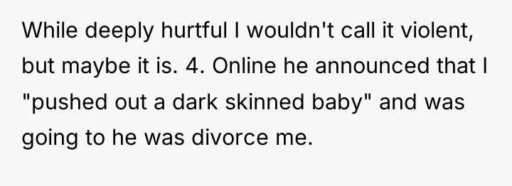 While deeply hurtful I wouldn't call it violent, but maybe...