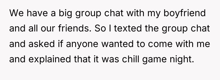 We have a big group chat with my boyfriend and...