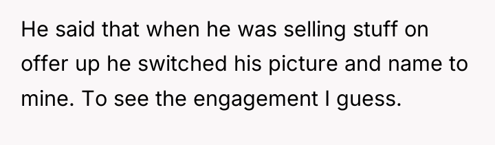 He said that when he was selling stuff on offer...