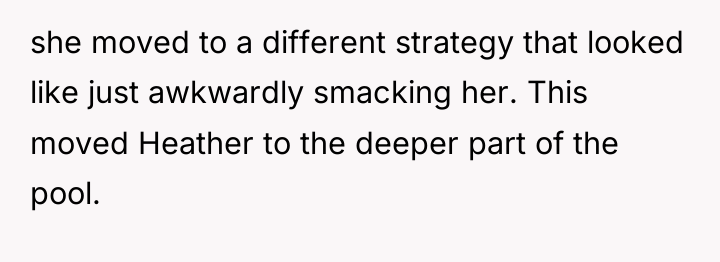 she moved to a different strategy that looked like just...