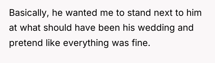 Basically, he wanted me to stand next to him at...