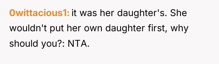 0wittacious1 it was her daughter's. She wouldn't put her own...