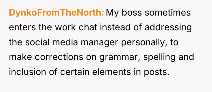 DynkoFromTheNorth My boss sometimes enters the work chat instead of...