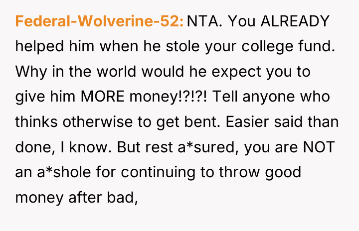 Federal-Wolverine-52 NTA. You ALREADY helped him when he stole your...
