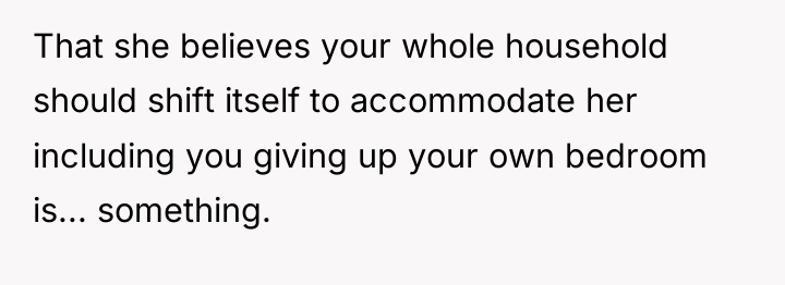 That she believes your whole household should shift itself to...