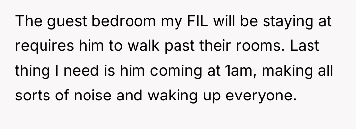 The guest bedroom my FIL will be staying at requires...