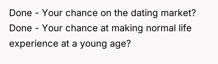 Done - Your chance on the dating market? Done -...