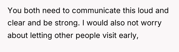 You both need to communicate this loud and clear and...