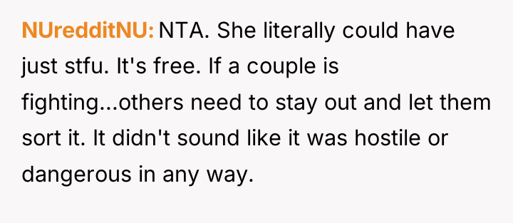 NUredditNU NTA. She literally could have just stfu. It's free....