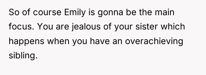 So of course Emily is gonna be the main focus....