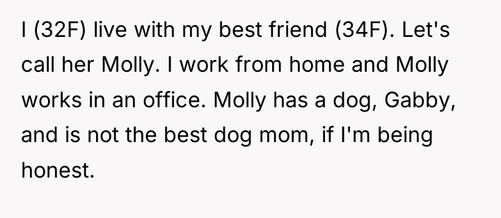 I (32F) live with my best friend (34F). Let's call...