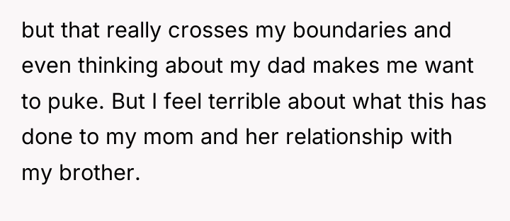 but that really crosses my boundaries and even thinking about...