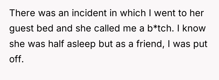 There was an incident in which I went to her...