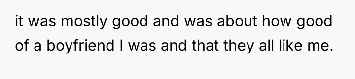 it was mostly good and was about how good of...