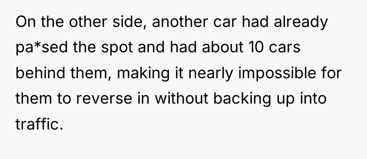 On the other side, another car had already pa*sed the...