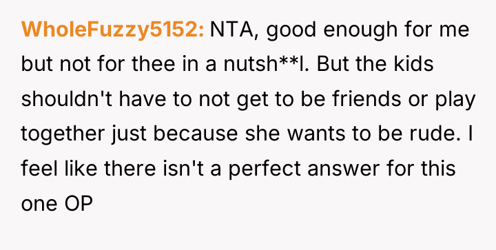 WholeFuzzy5152 NTA, good enough for me but not for thee...