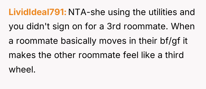 LividIdeal791 NTA-she using the utilities and you didn't sign on...